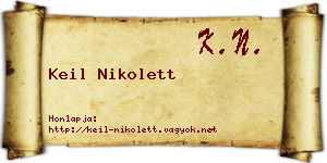 Keil Nikolett névjegykártya